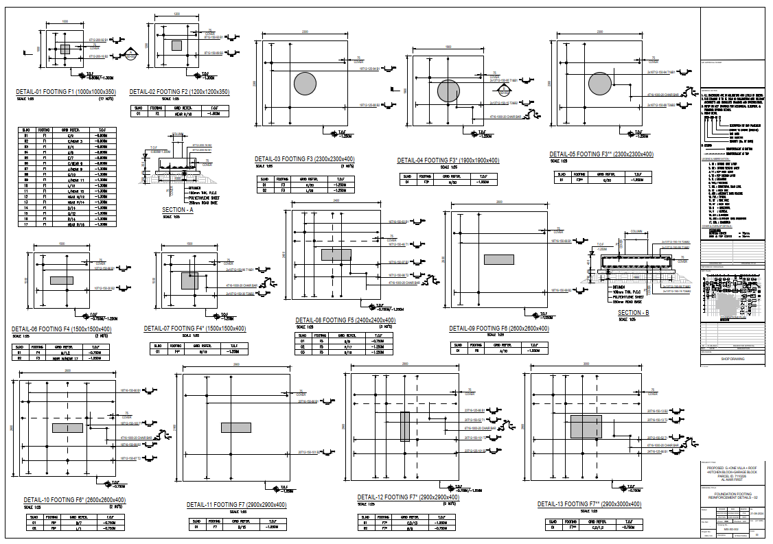 Rebar shop drawing with bar bending schedule for UAE construction