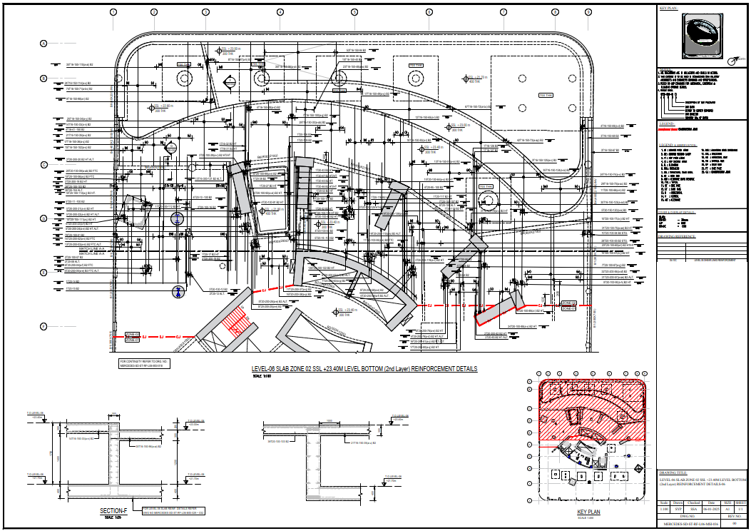 Slab rebar placement drawing for UAE villa construction